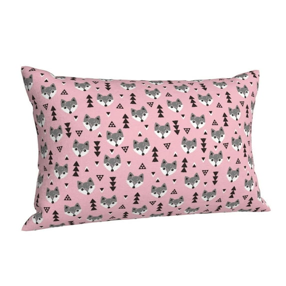 Salouo Cute Fox Pink Tree Pattern Pillow Cases,1PC Pillow Covers with Envelope Closure Decorative Pillow Case for Bed Couch,Pillows Not Included-16"x24"