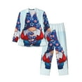 thumbnail image 1 of Salouo Cute Gnomes in USA1 Print Button-Front Long Sleeve Pajama Set for Men, Soft 2Pjs Men's Long Sleeve Sleepwear-Medium, 1 of 7