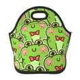 Salouo Cute Green Frog for Lunch Tote,Lunch Bag Insulated Lunch Box