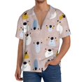 thumbnail image 1 of Salouo Cute Hand Drawn Bear Pattern Cuban Collar Shirts for Men Button-Down Shirt Men's Short Sleeve Shirts Hawaiian Shirts Casual Shirts -Large, 1 of 6