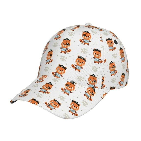 Salouo Cute Little Pirate Red Panda for Unisex-Adult Baseball Cap Golf Dad Hat Outdoor Cap Mountain Dad Hat Adjustable Fit Sports Hat for Men & Women