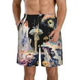 Salouo Cute Mushroom Landscape Pattern Swim Trunks for Men,Men's