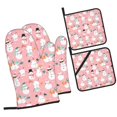 thumbnail image 1 of Salouo Cute Pink Snowman Cat for Oven Mitts and Potholders BBQ Gloves-Oven Mitts and Pot Holders Non-Slip Cooking Gloves for Cooking Baking Grilling (4-Piece Set), 1 of 6