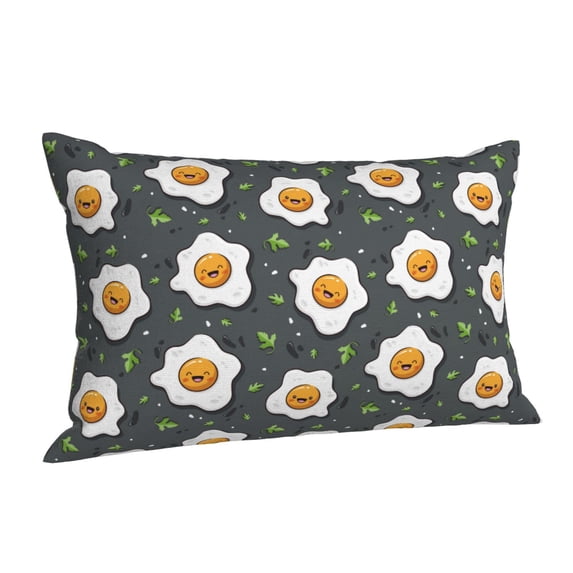 Salouo Cute Poached Eggs Pattern Pillow Cases,1PC Pillow Covers with Envelope Closure Decorative Pillow Case for Bed Couch,Pillows Not Included-14"x20"