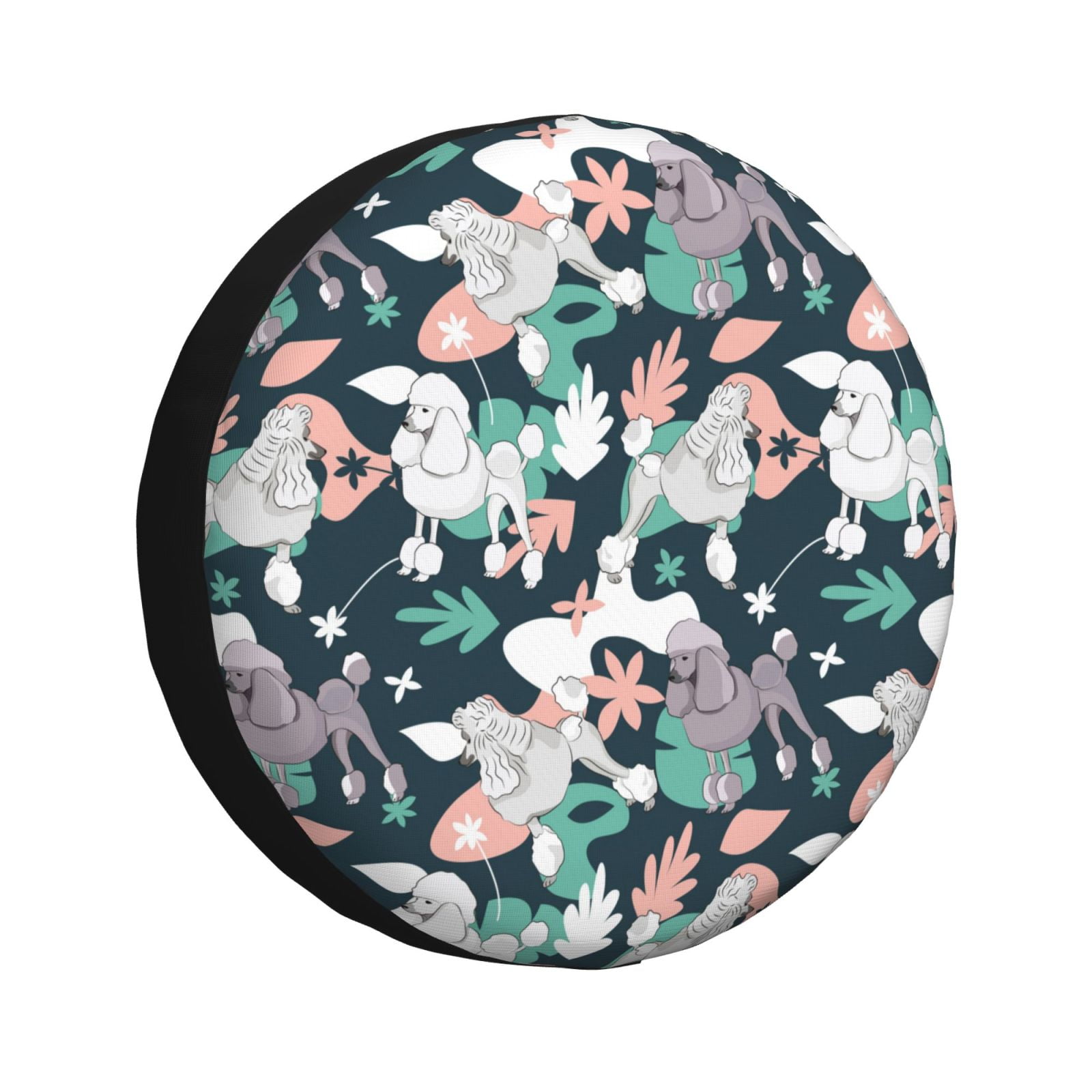 Salouo Cute Poodle Dog Print Spare Tire Cover 1417 inch Spare Tire