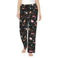thumbnail image 1 of Salouo Cute Rabbit And Flower Print Women's Pajama Pants Casual Loose Sweatpants PJs Flowy Pants Drawstring Palazzo for Women Wide Leg Pants Lounge Pajama -Medium, 1 of 8