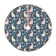 thumbnail image 1 of Salouo Cute Rabbit Floral Christmas Tree Skirt 48" Farmhouse Christmas Decorations Snowman Xmas Tree Skirt Tree Mat for Holiday Party Decor, 1 of 8