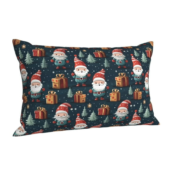 Salouo Cute Santa Claus Gift Pattern Pillow Cases,1PC Pillow Covers with Envelope Closure Decorative Pillow Case for Bed Couch,Pillows Not Included-16"x24"