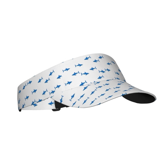 Salouo Cute Shark Pattern Sport Sun Visor Hats,1-Piece of Adult Sunscreen Visor Cap Adjustable Sun Hat for Outdoor Activities Fits for Women and Men (One Size)