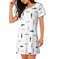 thumbnail image 1 of Salouo Cute Shark Print Short Sleeve Sleepshirt for Womens Comfy Nightgown Scoopneck Cute Nightdress Ruffle -3X-Large, 1 of 7