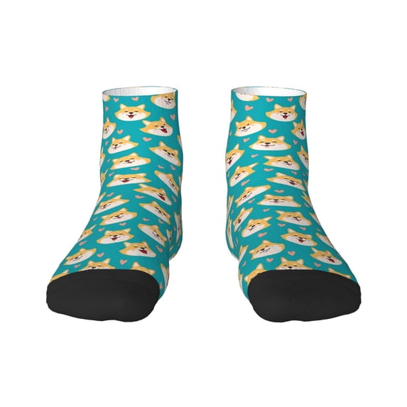 Salouo Cute Shiba1 Pattern Unisex Middle Tube Socks,Middle-Finger Knee High Socks Over The Calf Tube Stocking Crew Stockings for Women and Men Tube Socks