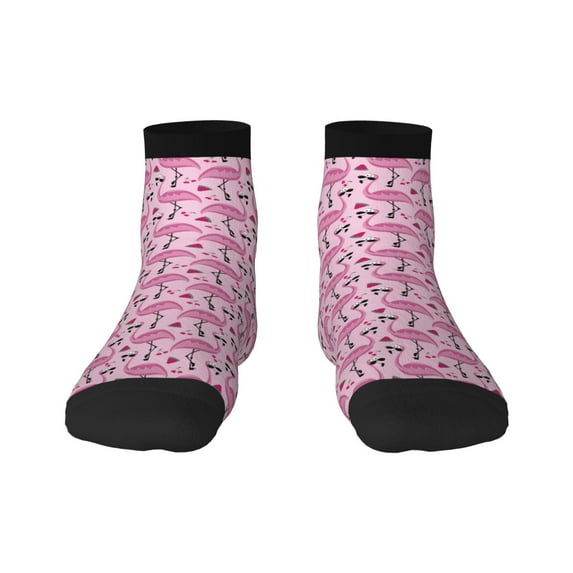 Salouo Cute Watermelon Flamingo Pattern Unisex Middle Tube Socks,Middle-Finger Knee High Socks Over The Calf Tube Stocking Crew Stockings for Women and Men Tube Socks