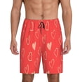 thumbnail image 1 of Salouo Cute love heart Pattern Men's Sleep Pajama Shorts,Pajama Bottoms Elastic Waistband Sleep Pajama Short PJ Shorts for Men-X-Large, 1 of 6