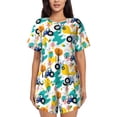 thumbnail image 1 of Salouo Cute tractor and vehicle Pattern Short-Sleeved Pajama Set for Women，Round Neck Pajamas Short Sleeve Sleepwear Set Summer Pajamas Set Lounge Sets 2-Piece Pj-XX-Large, 1 of 6
