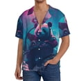 thumbnail image 1 of Salouo DJ Panda Hot Air Balloon Pattern Cuban Collar Shirts for Men Button-Down Shirt Men's Short Sleeve Shirts Hawaiian Shirts Casual Shirts -3X-Large, 1 of 6