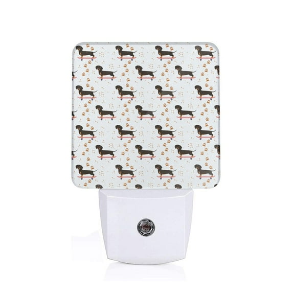 Salouo Dachshund Dog for Night Lights Plug into Wall 1 Pack, 0.5W Plug in Night Light with Dusk-to-Dawn Light Sensor LED Nightlight for Bathroom, Adult, Hallway-US