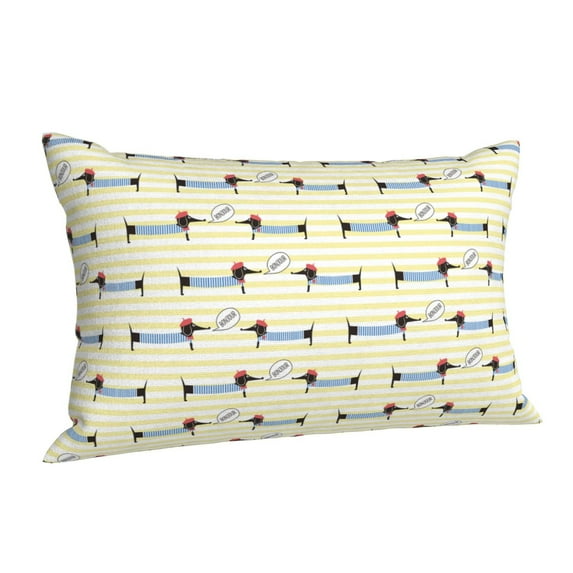 Salouo Dachshund Dog Puppy Pattern Pillow Cases,1PC Pillow Covers with Envelope Closure Decorative Pillow Case for Bed Couch,Pillows Not Included-14"x20"