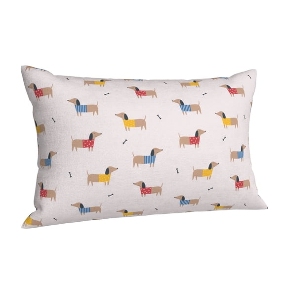 Salouo Dachshund Dog Puppy Pattern Pillow Cases,1PC Pillow Covers with Envelope Closure Decorative Pillow Case for Bed Couch,Pillows Not Included-20"x30"