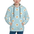 thumbnail image 1 of Salouo Daisies Flowers Pattern Hoodie Sweatshirt for Youth, Fall Pullover Hoodie Sweatshirt Long-Sleeve Pullover Hooded Sweatshirt-Medium, 1 of 6