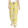 thumbnail image 1 of Salouo Daisies Flowers Print Women's Pajama Pants Casual Loose Sweatpants PJs Flowy Pants Drawstring Palazzo for Women Wide Leg Pants Lounge Pajama -Medium, 1 of 8