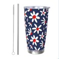 thumbnail image 1 of Salouo Daisy Flowers Print 20oz Tumbler with Lid,Stainless Steel Vacuum Insulated Tumbler Durable Insulated Coffee Mug Thermal Cup with Splash Proof Sliding Lid-Straw Two-piece Set, 1 of 8