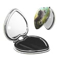 thumbnail image 1 of Salouo Daisy Koala Print Travel Makeup Mirror,Pocket Mirror Portable Hand Mirror 2 x 1x Magnification Folding Makeup Mirror for Handbag and Purses-Heart Shape, 1 of 1