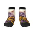 thumbnail image 1 of Salouo Daisy Sunflower Lazy Cat Pattern Unisex Middle Tube Socks,Middle-Finger Knee High Socks Over The Calf Tube Stocking Crew Stockings for Women and Men Tube Socks, 1 of 8