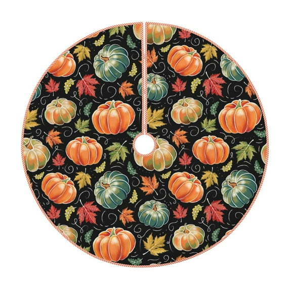 Salouo Daisy maple leaf Christmas Tree Skirt 30" Farmhouse Christmas Decorations Snowman Xmas Tree Skirt Tree Mat for Holiday Party Decor