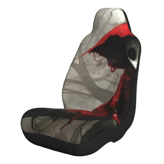 Salouo Dark Red Hooded Girl Pattern Car Seat Covers,Universal Car Seat Protectors Easy to Install Car Cover Car Accessories Auto/rucks/Van/SUV-1