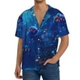 thumbnail image 1 of Salouo Deep Sea Glowing Fishes Pattern Cuban Collar Shirts for Men Button-Down Shirt Men's Short Sleeve Shirts Hawaiian Shirts Casual Shirts -Small, 1 of 6