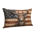 thumbnail image 1 of Salouo Deer American Flag Wall Pattern Pillow Cases,1PC Pillow Covers with Envelope Closure Decorative Pillow Case for Bed Couch,Pillows Not Included-14"x20", 1 of 1