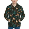 thumbnail image 1 of Salouo Deers In The Forest Pattern Hoodie Sweatshirt for Youth, Fall Pullover Hoodie Sweatshirt Long-Sleeve Pullover Hooded Sweatshirt-Medium, 1 of 6