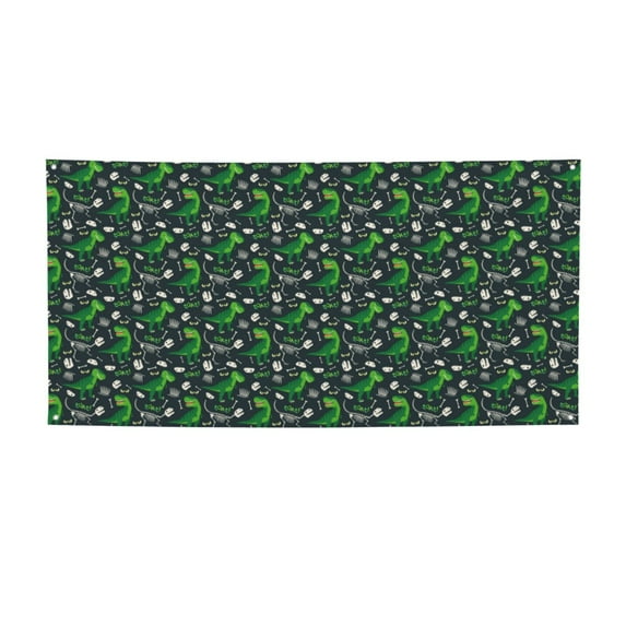 Salouo Dinosaur and Bone Pattern Holiday Banner Outside Party Decoration Banner (1PC) Festival Supplies Fit for Birthday Parties & Celebrations & Chrismas-Medium
