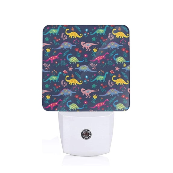 Salouo Dinosaur Flowers for Night Lights Plug into Wall 1 Pack, 0.5W Plug in Night Light with Dusk-to-Dawn Light Sensor LED Nightlight for Bathroom, Adult, Hallway-UK