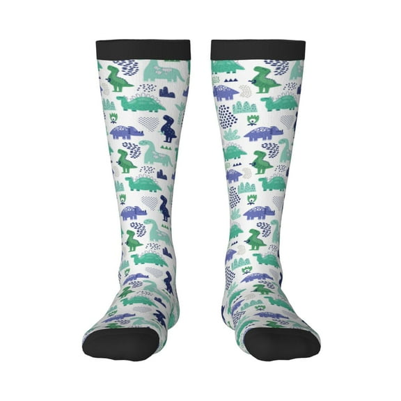 Salouo Dinosaur Print Women's Men's Ankle Socks 1-pack Casual Athletic Socks for Unisex Adult Moisture-Wicking Socks for Daily Wear/Running/Sport