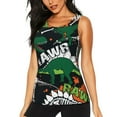 thumbnail image 1 of Salouo Dinosaur Skeleton Pattern Workout Tank Tops for Women,Gym Exercise Sleeveless Running Loose Athletic Top Fit Yoga Tops Active Shirts-Large, 1 of 7
