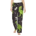 thumbnail image 1 of Salouo Dinosaur Skeleton Print Women's Pajama Pants Casual Loose Sweatpants PJs Flowy Pants Drawstring Palazzo for Women Wide Leg Pants Lounge Pajama -XX-Large, 1 of 8