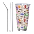 thumbnail image 1 of Salouo Dog Doing Yoga Print 20oz Tumbler with Lid,Stainless Steel Vacuum Insulated Tumbler Durable Insulated Coffee Mug Thermal Cup with Splash Proof Sliding Lid-Straw Three-piece Set, 1 of 8