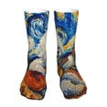 thumbnail image 1 of Salouo Dog Guitar Starry Night Pattern Fun Novelty Crew Socks,Casual Athletic Socks Neutral Socks, 1 of 7