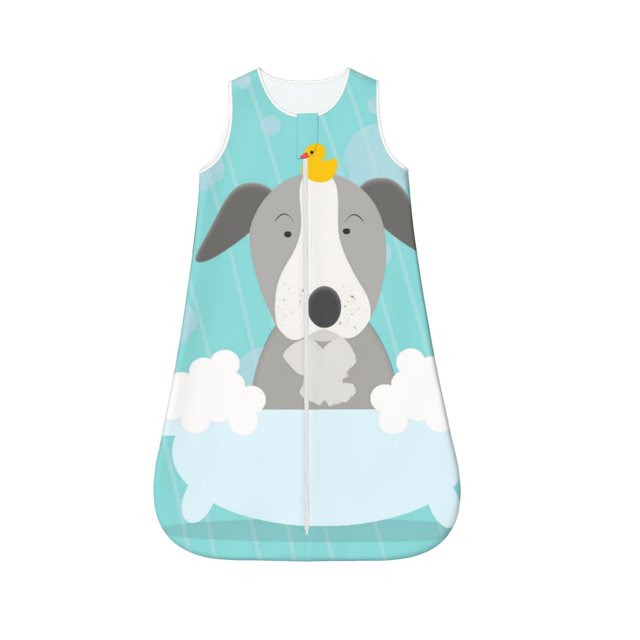 Salouo Dog In Bathtub Print Baby Sleep Sack Wearable Blanket for Babies