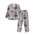 thumbnail image 1 of Salouo Dog Print Button-Front Long Sleeve Pajama Set for Men, Soft 2Pjs Men's Long Sleeve Sleepwear-X-Large, 1 of 7
