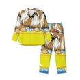 thumbnail image 1 of Salouo Dog Takes a Bath in the Bathtub Print Button-Front Long Sleeve Pajama Set for Men, Soft 2Pjs Men's Long Sleeve Sleepwear-Large, 1 of 7