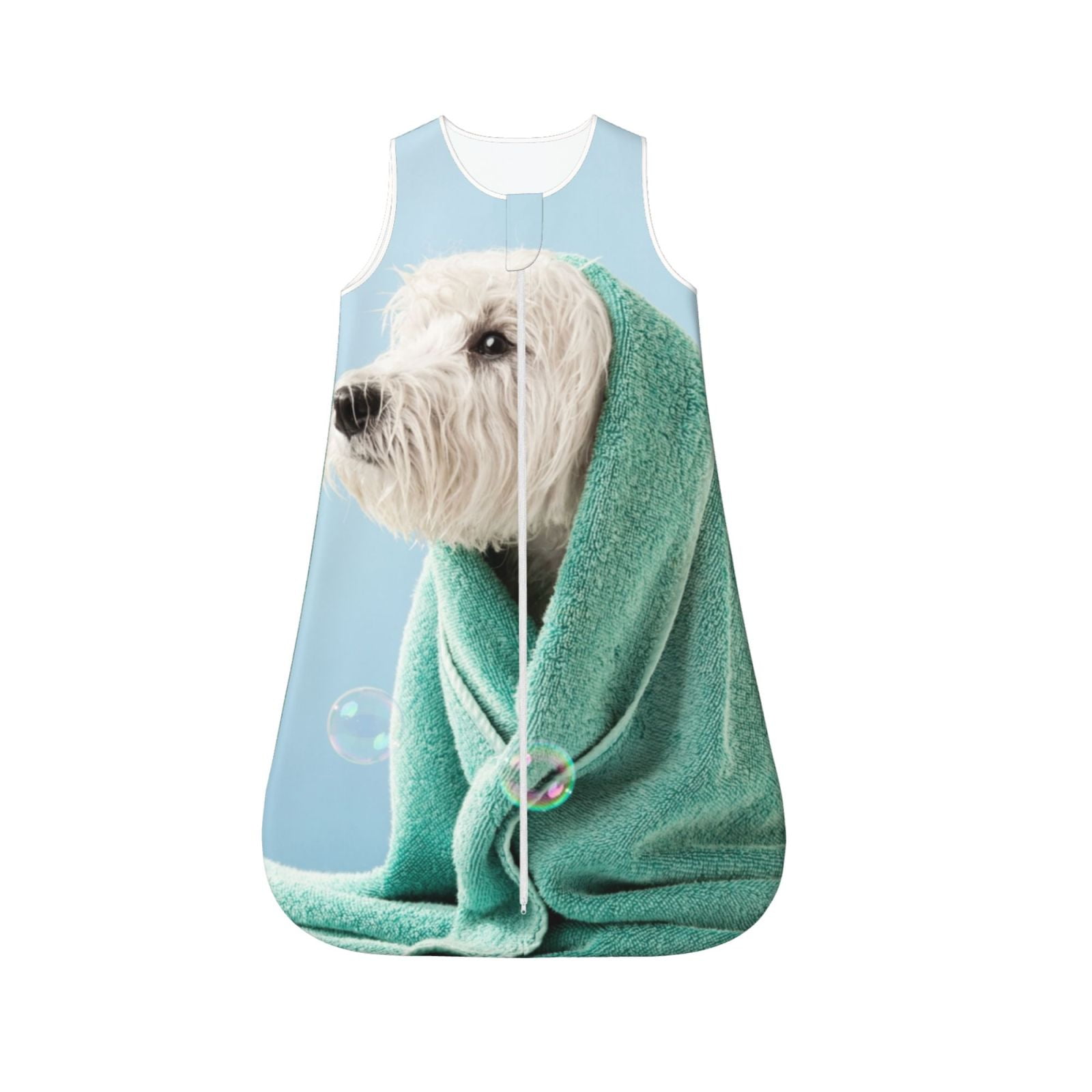 Salouo Dog Wrapped in Towel Print Baby Sleep Sack Wearable Blanket for