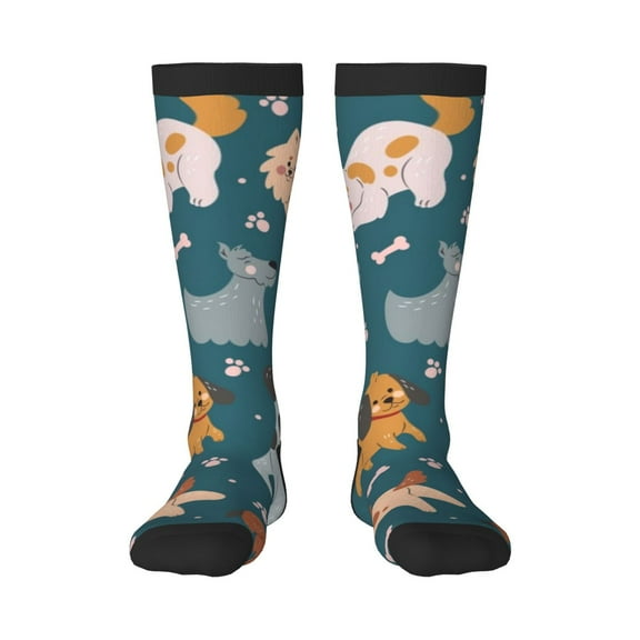 Salouo Dogs Print Women's Men's Ankle Socks 1-pack Casual Athletic Socks for Unisex Adult Moisture-Wicking Socks for Daily Wear/Running/Sport