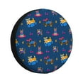 Salouo Dogs Riding Skateboard Print Spare Tire Cover 1417 inch Spare