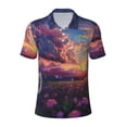 thumbnail image 1 of Salouo Dreamy Dandelion Sunset for Men's Short Sleeve Polo Shirts,Polo Shirts for Men Performance Short Sleeve Golf Shirt Athletic Casual Collared T-Shirt-4X-Large, 1 of 8