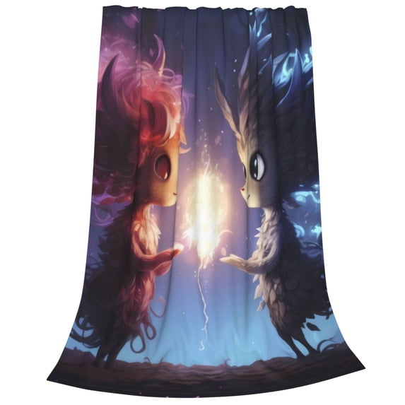 Salouo Dreamy Forest Elf Print Bed Blankets,Flannel Blanket Comfortable Air Conditioning Blanket Lightweight Blanket for Sofa Bed Travel & Couch -80"x60"