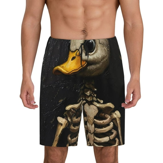 Salouo Duck Bones Pattern Men's Sleep Pajama Shorts,Pajama Bottoms Elastic Waistband Sleep Pajama Short PJ Shorts for Men -Medium