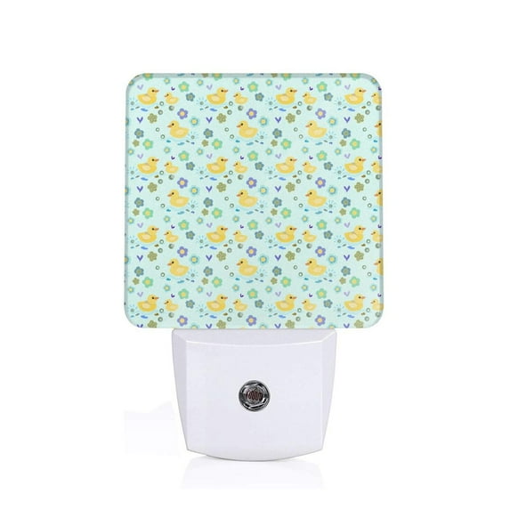 Salouo Duck Cartoon for Night Lights Plug into Wall 1 Pack, 0.5W Plug in Night Light with Dusk-to-Dawn Light Sensor LED Nightlight for Bathroom, Adult, Hallway-