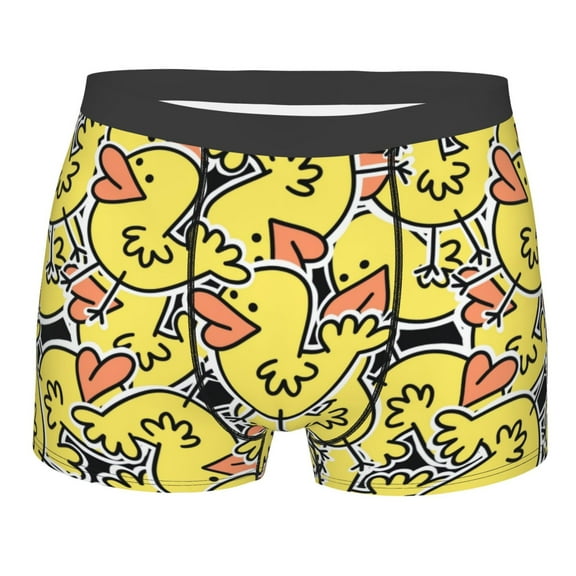 Salouo Ducks Print Men's Boxer Briefs,Breathable Underwear Elastic Waistband Briefs for Men -Large